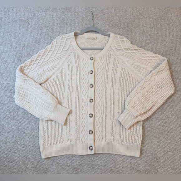 Sezane Cream Cable Knit Sweater - Picture 6 of 13